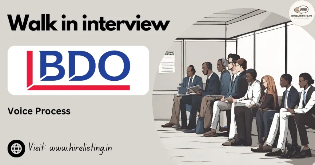 Walk in Interview at BDO India