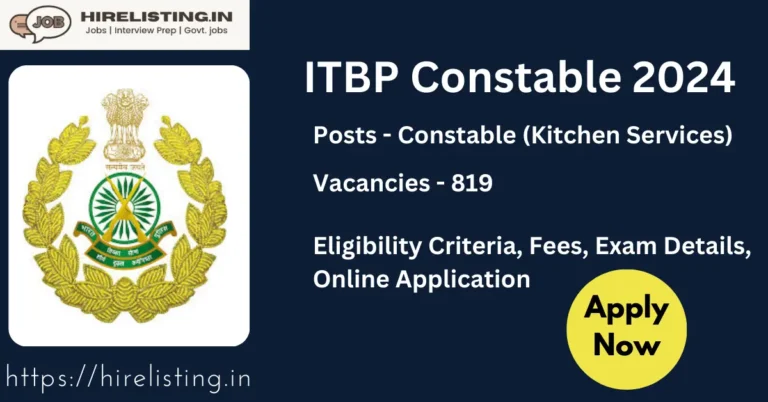 ITBP Constable Recruitment 2024