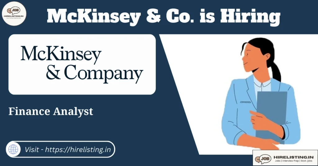 McKinsey&Co is hiring Finance Analyst