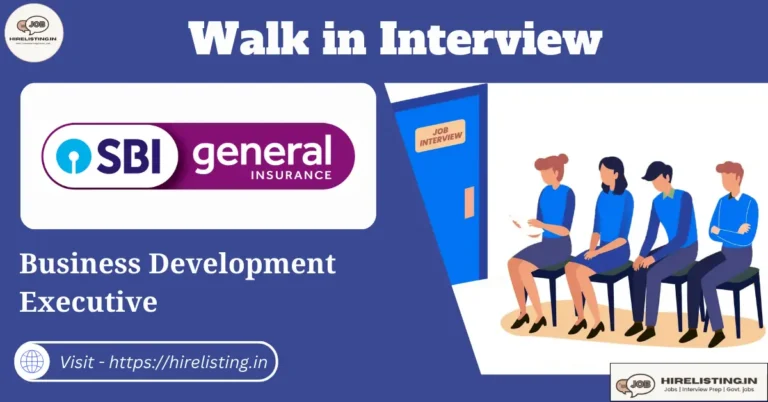 Walk in interview at SBI General