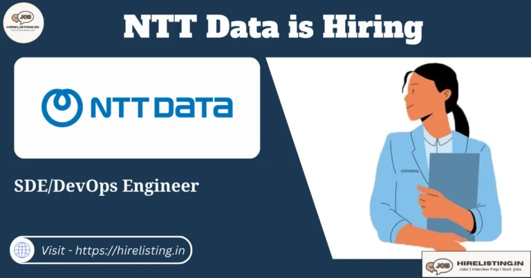 NTT Data is hiring SDE DevOps Engineer