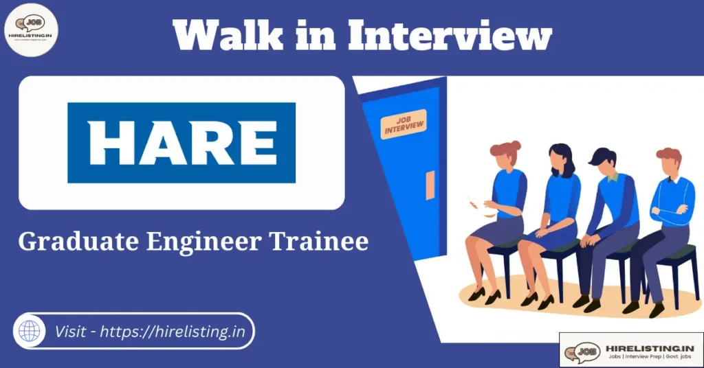Walk in interview at William Hare