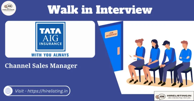 Walk in Interview at Tata AIG