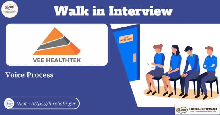 Walk in Interview at Vee Heathtek