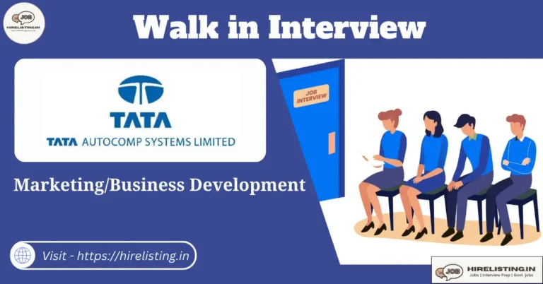 Walk in Interview at Tata Autocomp