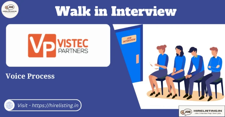 Walk in Interview at iVistec Partners